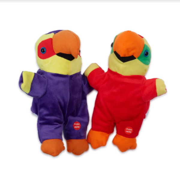 בובות כף יד משמיעה קולות - תוכי אדום