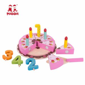 משחק עוגת יום הולדת + 4 ספרות מעץ