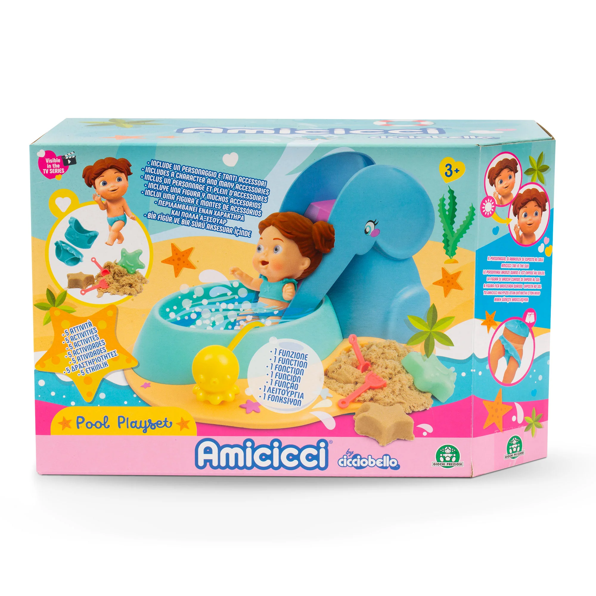 בובת קיץ אמצ'יצ'י בבריכה - ערכת משחק עם בובה מבית AMICICCI