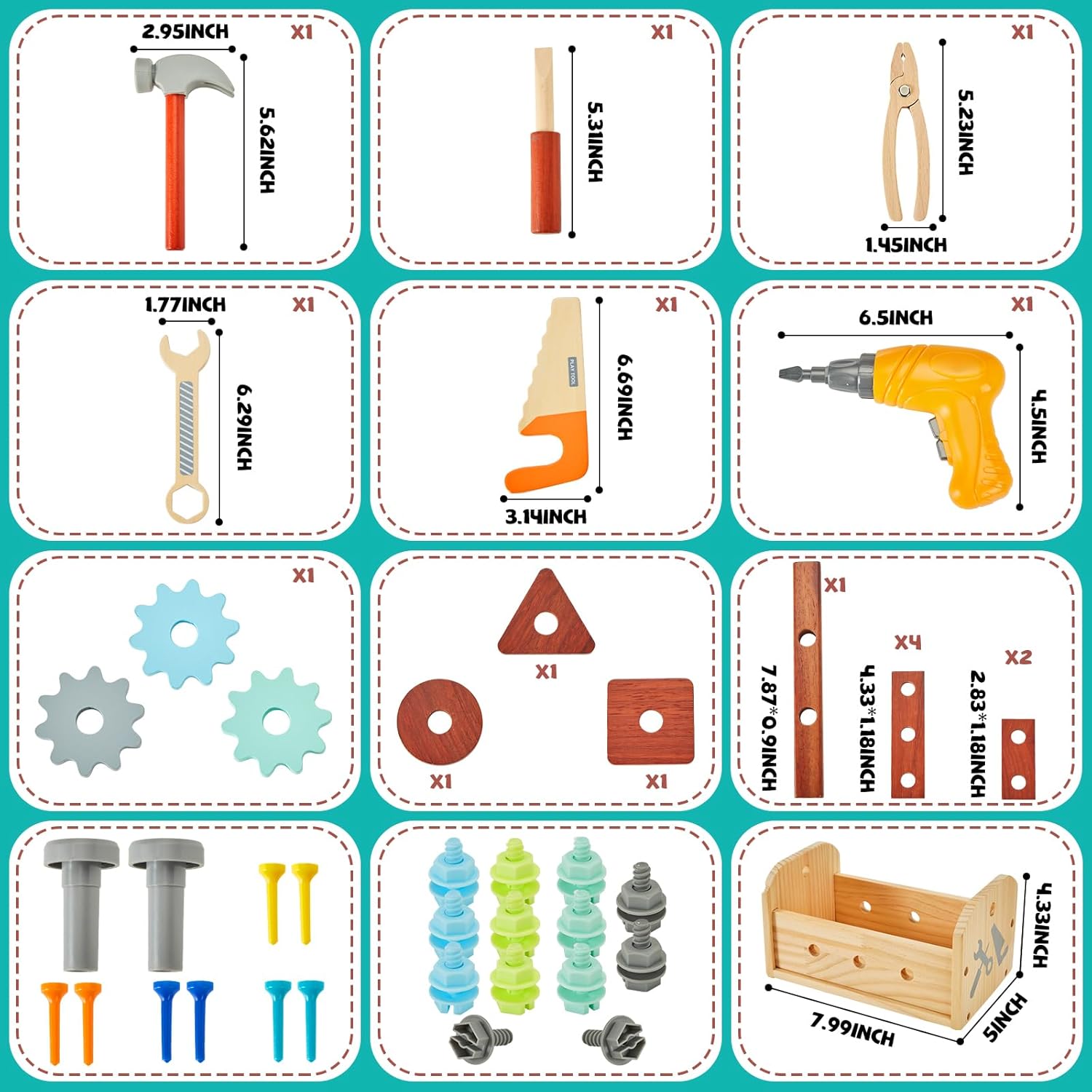 כלי עבודה מעץ+מקדחה – תמונה 8