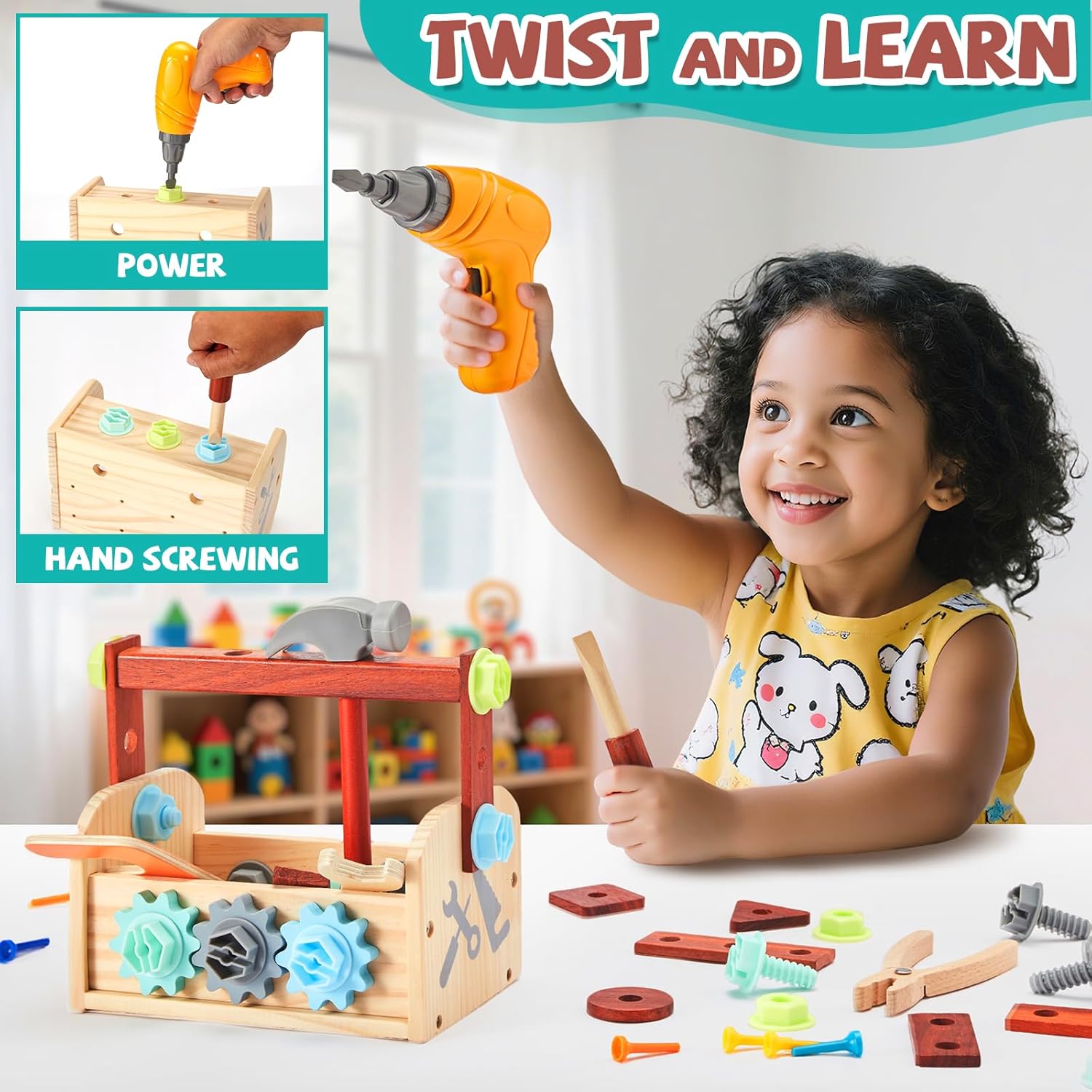 כלי עבודה מעץ+מקדחה – תמונה 4