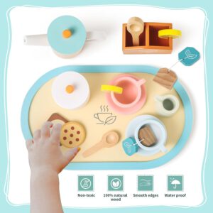 ערכת תה מעץ מונטסורי – 15 חלקים