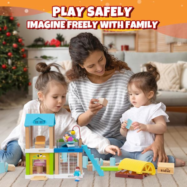 ⁦בית בובות קטן מעץ  37 חלקים - עשה זאת בעצמך⁩ – תמונה ⁦3⁩