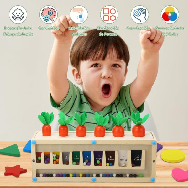 ⁦צעצועי מיון צבעים קופסת מבוך מגנט חינוכית מעץ⁩ – תמונה ⁦5⁩