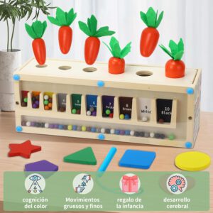 צעצועי מיון צבעים קופסת מבוך מגנט חינוכית מעץ