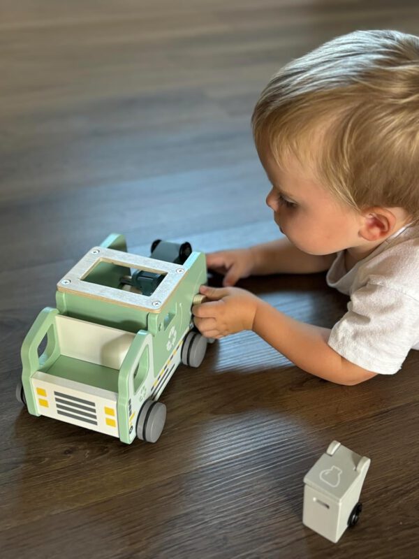 ⁦צעצוע משאית אשפה למיחזור עץ מונטסורי - 13 חלקים⁩ – תמונה ⁦2⁩