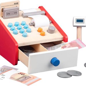 סט צעצוע קופה רושמת לילדים מעץ