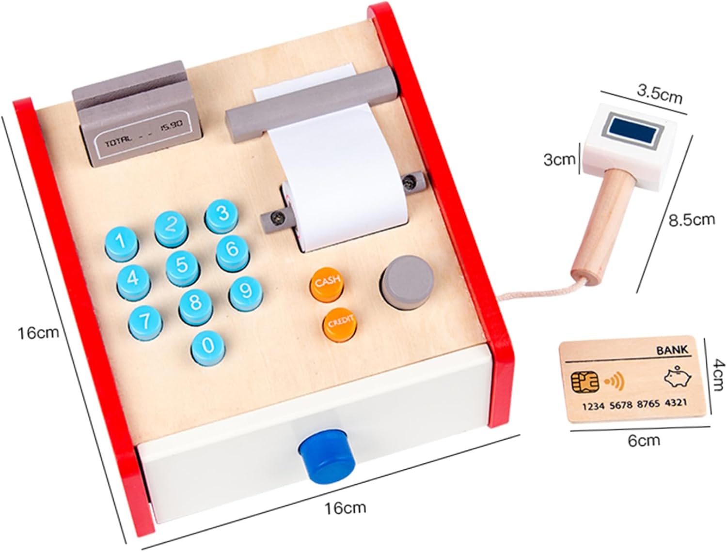 סט צעצוע קופה רושמת לילדים מעץ – תמונה 4