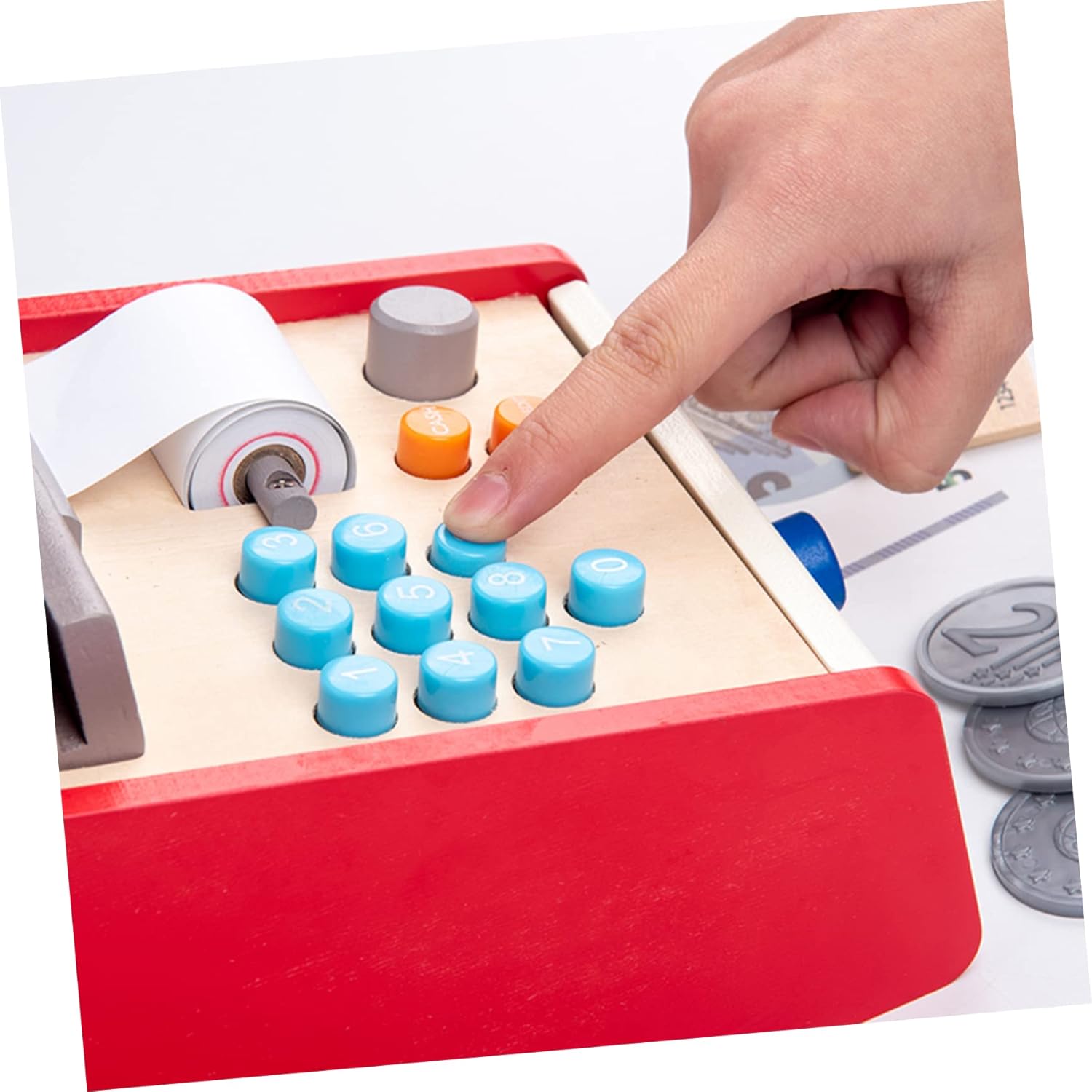 סט צעצוע קופה רושמת לילדים מעץ – תמונה 6