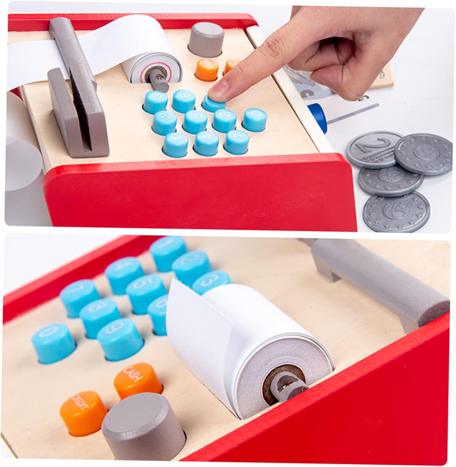 סט צעצוע קופה רושמת לילדים מעץ – תמונה 2