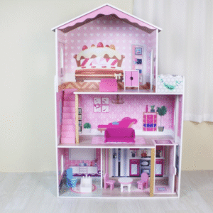 בית בובות איכותי מעץ – 8 אביזרים