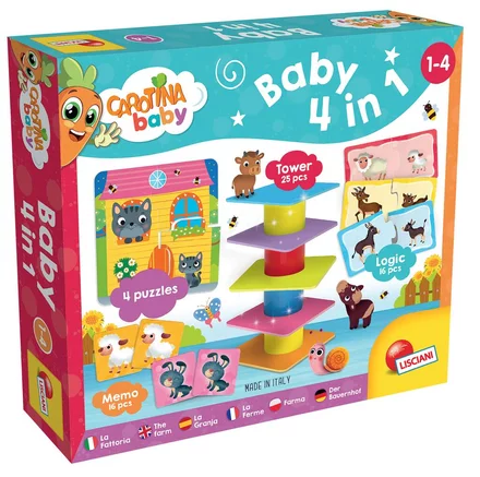 ערכת 4 משחקי התפתחות - חיות החווה LISCIANI