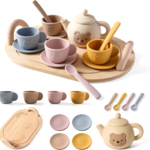 סט מסיבת תה "דוב" מעץ כולל אביזרים נוספים