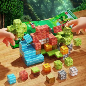 קוביות מגנטיות צעצועי בנייה חושיים לפעוטות 63 יחידות