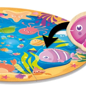 פאזל "חפש ומצא" חיות הים מעץ 6 חיות מבית – Lisciani