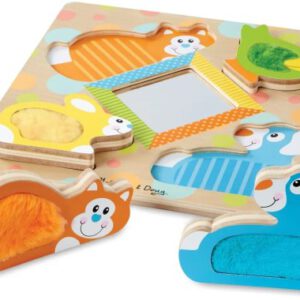פאזל מגע ומישוש עם 4 דמויות חיות ומראה  Melissa and Doug
