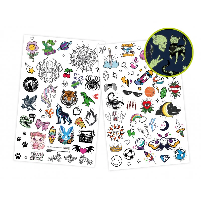 75 קעקועים זמניים נשטפים – זוהרים בחושך buki – תמונה 2