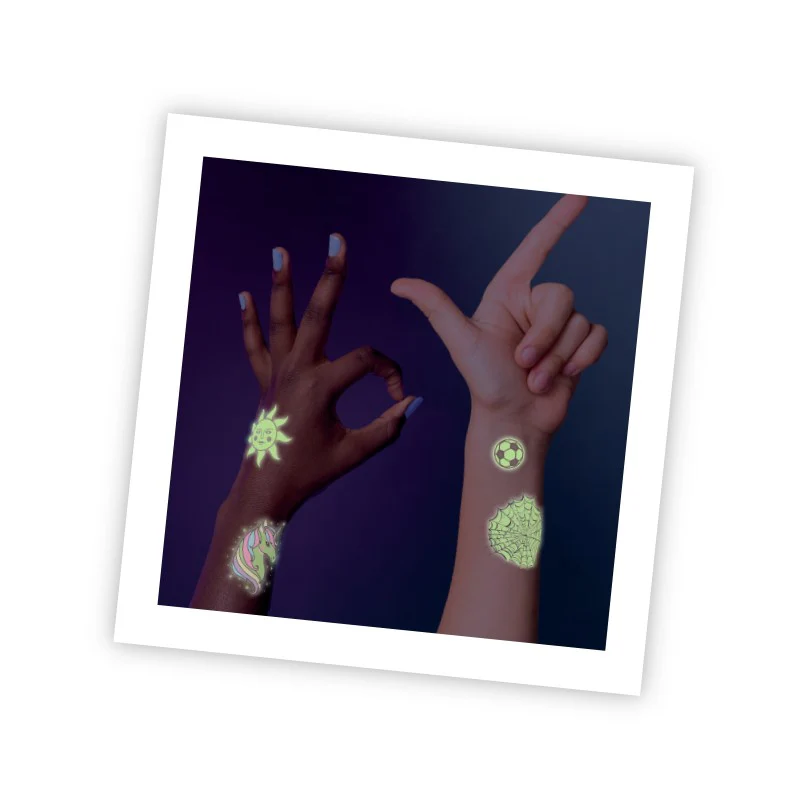 75 קעקועים זמניים נשטפים – זוהרים בחושך buki – תמונה 4