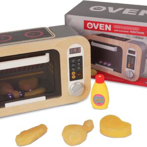 משחק תנור צעצוע לפעוטות עץ למטבח שוקיים וכנפיים עוף משתנים בצבע