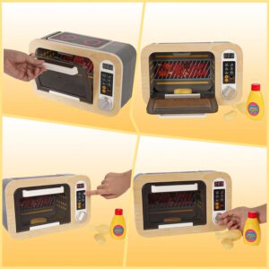 משחק תנור צעצוע לפעוטות עץ למטבח שוקיים וכנפיים עוף משתנים בצבע