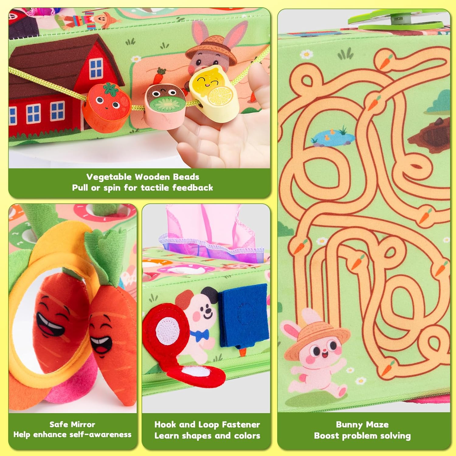 קופסת טישו לתינוק צעצוע גזר קטיפה – תמונה 4