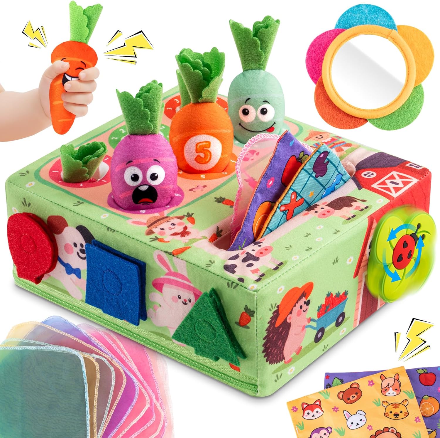 קופסת טישו לתינוק צעצוע גזר קטיפה