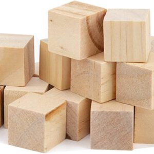 קוביות עץ טבעיות 3 ס"מ-30 קוביות עץ מרובעות