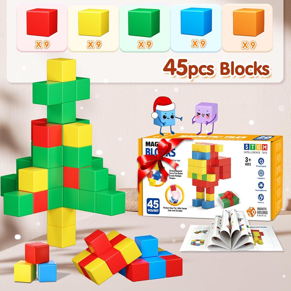 קוביות מגנטיות לפעוטות 45 יחידות – תמונה 6