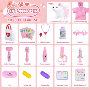 סט וטרינר לילדים 21 יחידות עם כלב קטיפה נובח