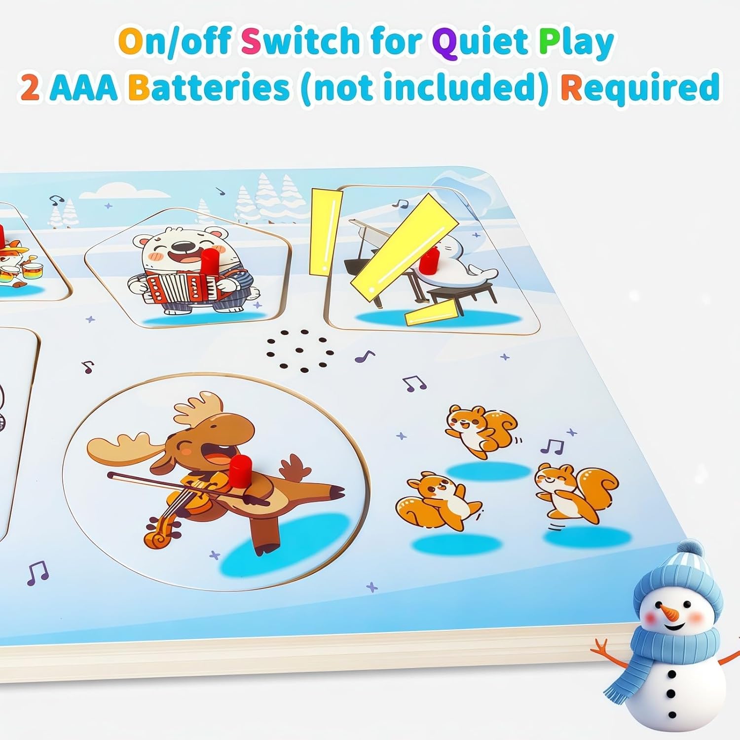 פאזל מעץ מוזיקלי עם 6 חיות ארקטיות מנגנים מוזיקת מוצרט – תמונה 8