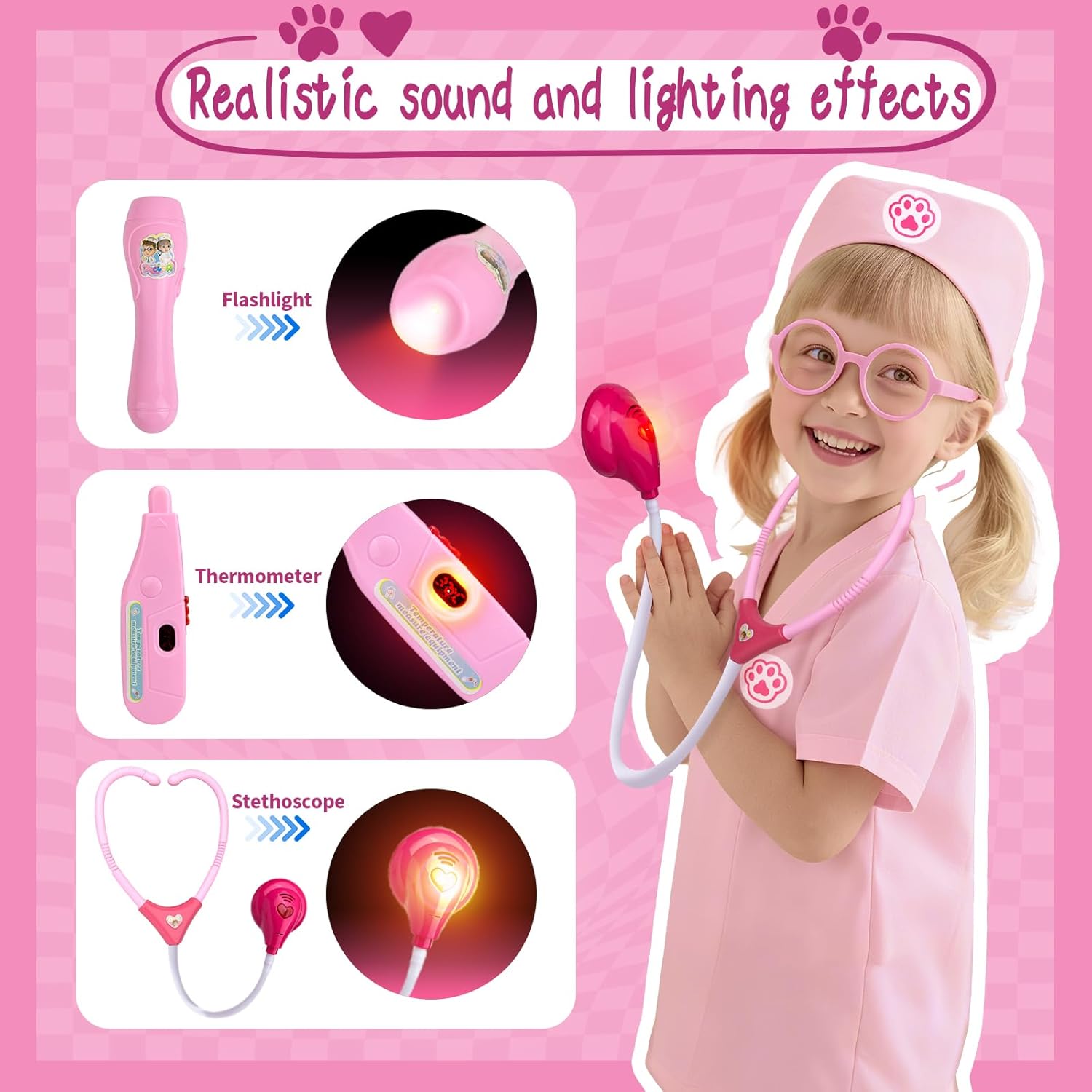 סט וטרינר לילדים 21 יחידות עם כלב קטיפה נובח – תמונה 3