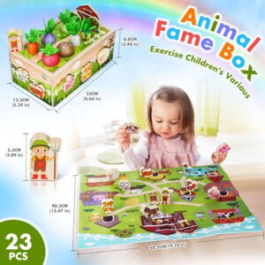 צעצועי עץ חושיים לפעוטות מונטסורי – "חוות החיות"