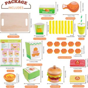 צעצועי מונטסורי משחקי דמיון סט מזון מהיר מעץ