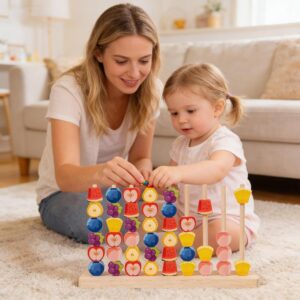 משחק פאזל מיון פירות לילדים –  צעצוע למידה חושית לערום