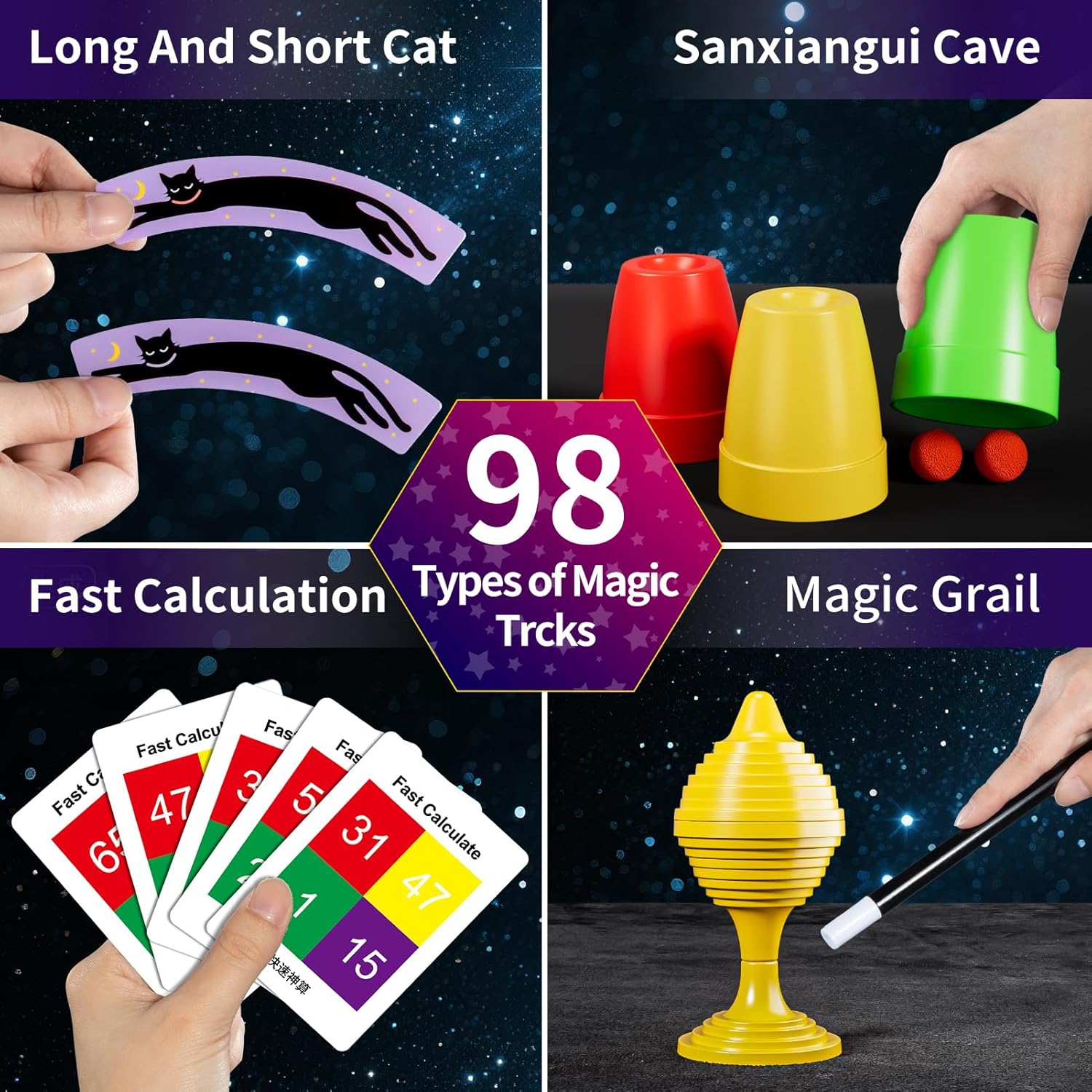 ערכת קסמים לילדים 98 קסמים עם מדריך וסרטונים – תמונה 5